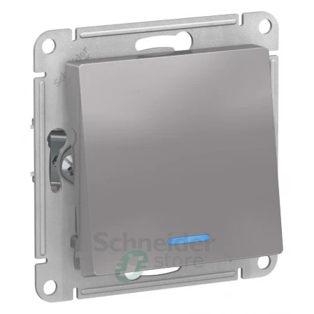 ATN000363 - ATLASDESIGN 1-кл ПЕРЕКЛЮЧАТЕЛЬ с подсветкой, сх.6а, 10АХ, механизам, АЛЮМИНИЙ