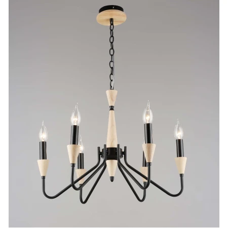 7050/6 BK+WOOD (1) Люстра RL 