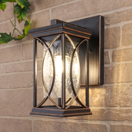 Настенный уличный светильник Spica D черное золото IP33 Elektrostandard GL 1026D