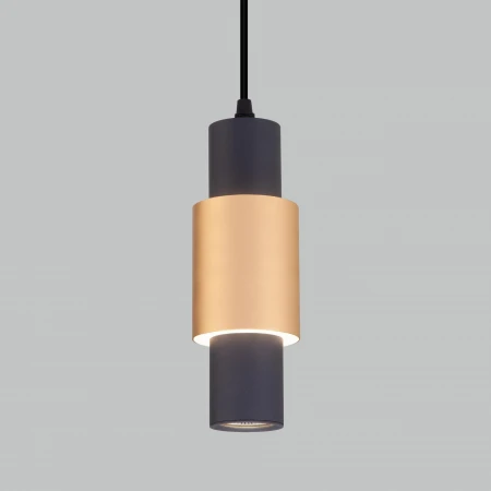 Подвесной светодиодный светильник Eurosvet 50204/1 LED черный/матовое золото