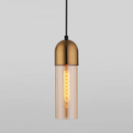 Подвесной светильник со стеклянным плафоном Eurosvet 50180/1 янтарный