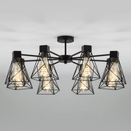 Потолочная люстра в стиле лофт Eurosvet 70107/8 черный