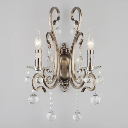 Бра с хрусталем Eurosvet 12505/2 античная бронза