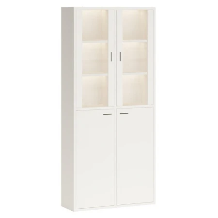 Шкаф 4-х дверный Домино белый жемчуг, неокрашенный 