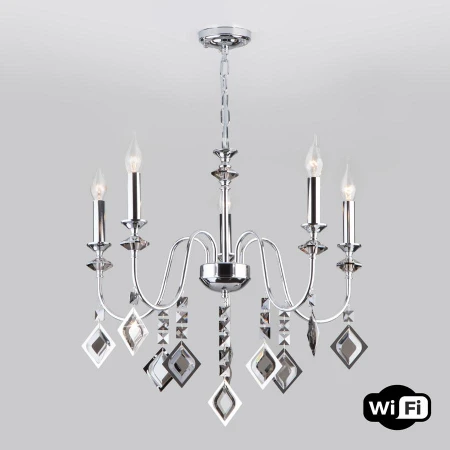 Люстра Eurosvet 10120/5 хром/дымчатый хрусталь Strotskis Smart Telao