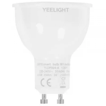 Лампа светодиодная диммируемая Yeelight GU10 4,8W 2700K прозрачная YLDP004