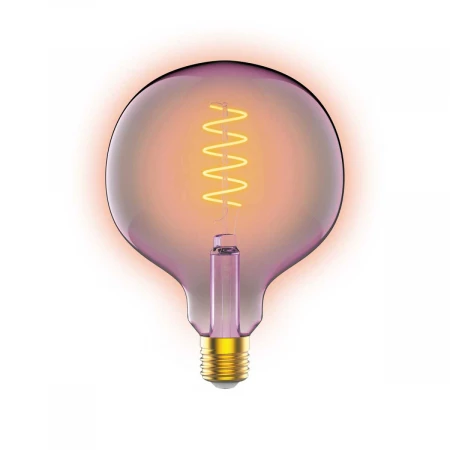 Лампа светодиодная диммируемая филаментная Gauss E27 5W 1800K розовая 1011802105