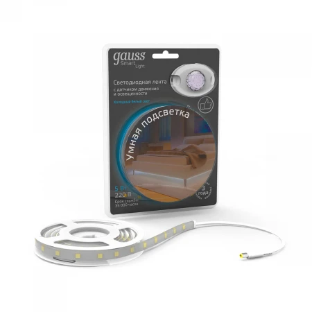 Светодиодная влагозащищенная лента Gauss 4,5W/m 30LED/m 2835SMD холодный белый 1,2M 311011205