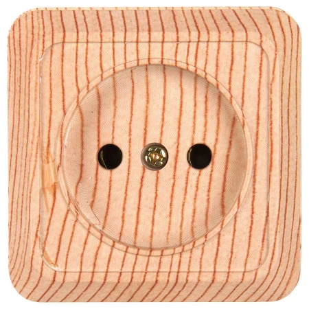 Розетка 2П открытой установки IP20 10А 250В (керамика) сосна "Альфа" General