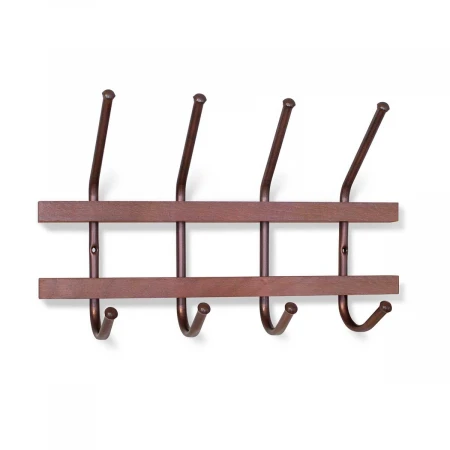 Настенная вешалка Sheffilton SHT-WH11 темный орех/медный металлик 4099746502