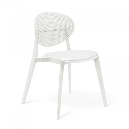 Кухонный стул Sheffilton SHT-S111-CN1 с мягкой подушкой из кож.зама белый/белый 5639871203