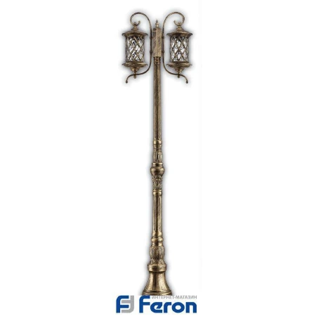 Светильник садово-парковый, 100w 220v e27  черное  золото , ip44 , pl5038