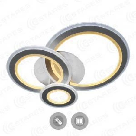Светодиодная (led) люстра с пультом Triplex round 108w R-700/600-white/white-220-ip44 Maysun Astrella Estares